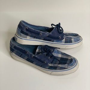 Sperry Topsider plaid boating shoes